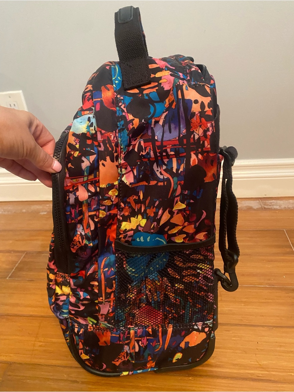 RARE Multicolor Kipling SANAA Rolling Backpack - Wheeled Travel School Bag - Picture 3 of 8